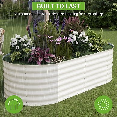 Rust-Resistant Galvanized Raised Garden Bed, Metal Planter Box, Easy Assembly