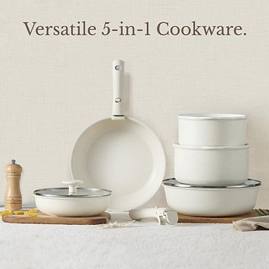 MOEPLSY19-Piece Nonstick Cookware Set Detachable Handle Induction