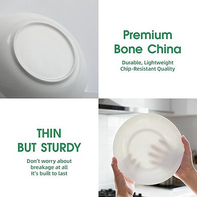 Bone Pasta & Salad Bowls Set of 4, 23.5 oz, Microwave & Dishwasher Safe
