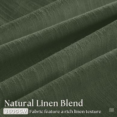 Linen Pinch Pleated Curtains 2 Panels, Light Filtering, Back Tab Drapes