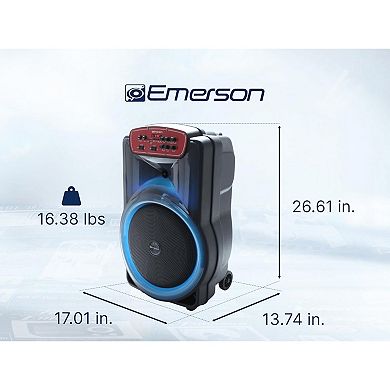 Emerson Portable Bluetooth 15" Party Speaker with Flame Lighting