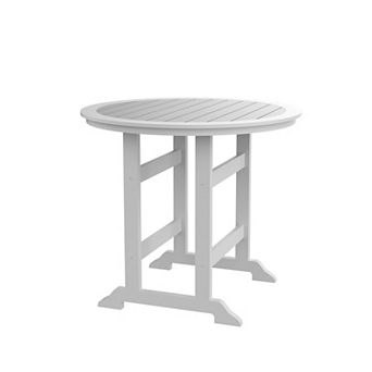 Eazegath Outdoor HDPE Material Bar Table, Counter Height Dining Table with Umbrella Hole