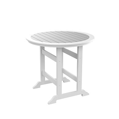 Eazegath Outdoor HDPE Material Bar Table, Counter Height Dining Table with Umbrella Hole
