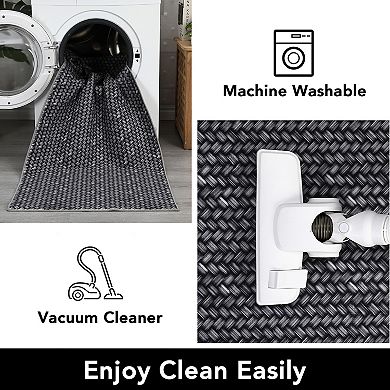 Modern Washable Rug, Solid Rug, Braided Print Rug, Soft Non-slip