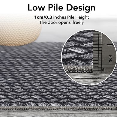 Modern Washable Rug, Solid Rug, Braided Print Rug, Soft Non-slip