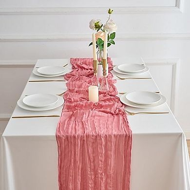 Cheesecloth Table Runner, Boho Gauze Fabric, Rustic Decor for Weddings & Parties