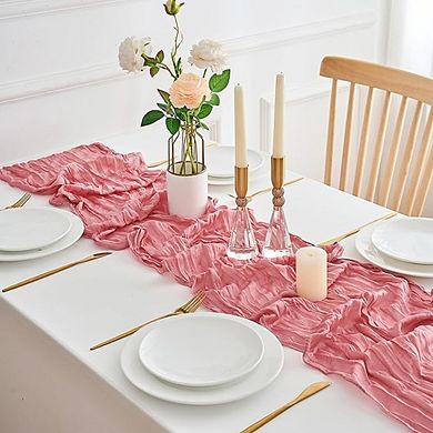 Cheesecloth Table Runner, Boho Gauze Fabric, Rustic Decor for Weddings & Parties