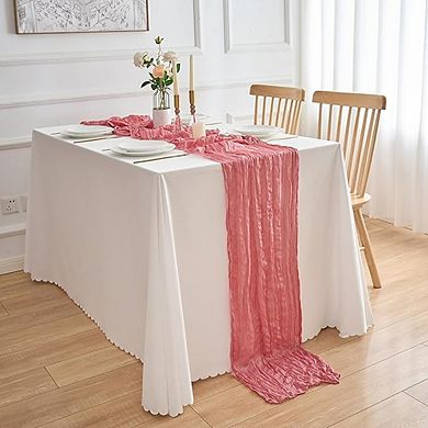 Cheesecloth Table Runner, Boho Gauze Fabric, Rustic Decor for Weddings & Parties