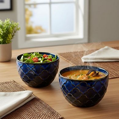 Ceramic Cereal & Soup Bowls Set of 2 Porcelain, Microwave & Dishwasher Safe