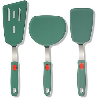 3 pc Silicone Spatula Turner Set, Heat-Resistant, Stainless Steel Core