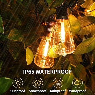 Outdoor LED String Lights, Waterproof Shatterproof Connectable Patio Bulb Lights