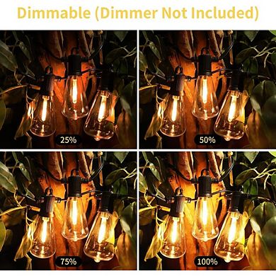 Outdoor LED String Lights, Waterproof Shatterproof Connectable Patio Bulb Lights