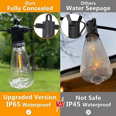 Outdoor LED String Lights, Waterproof Shatterproof Connectable Patio Bulb Lights