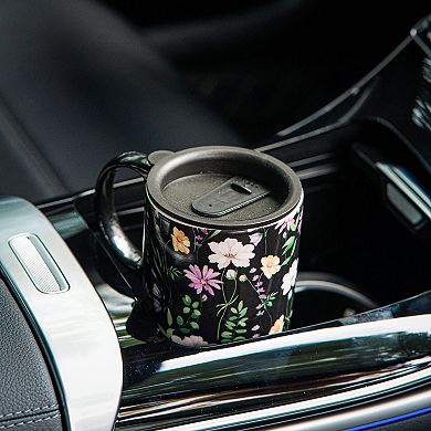 Ceramic Travel Mug With Lid Handle Microwave Dishwasher Safe— Mother's Day Gift