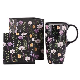 Ceramic Travel Mug With Lid Handle Microwave Dishwasher Safe— Mother's Day Gift