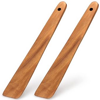 Teak Wood Spatula Set - Non-Toxic Cooking Utensils, Turner, Scraper & Stirrer (2 Pcs)