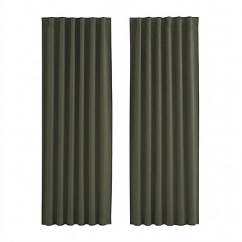 Blackout Linen Curtains Thermal Insulated Drapes for Bedroom & Living Room
