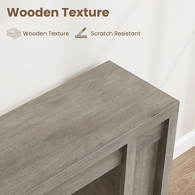 Farmhouse Console Table with Thick Top, Wooden Sofa Table Behind Couch for Entryway Living Room