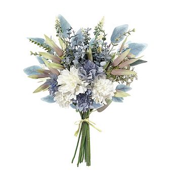 Artificial Silk Dahlia Bouquet, Faux Floral Arrangement for Home, Vase, Wedding Decor (No Vase)