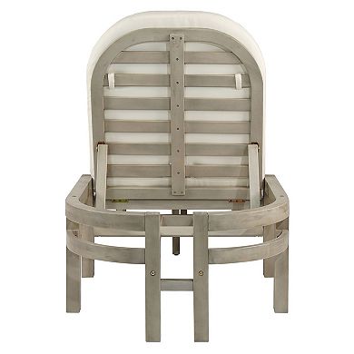 Eazegath 2-Piece Outdoor Wood Adjustable Arched Backrest Chaise Lounge Chairs with Cushions