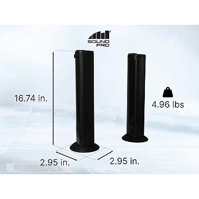 SoundPro 2-in-1 2-Piece LED BT Stereo Speaker System with RGB Lighting Effects