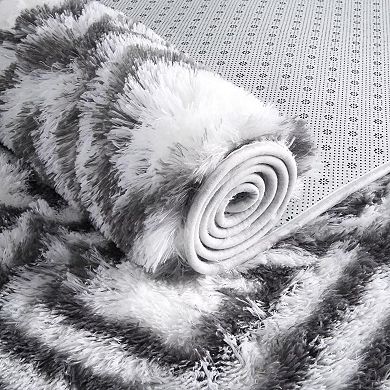 Area Rug Runner Soft Indoor Fuzzy Floor Carpet Modern Geometric Fluffy Rug Non-Slip