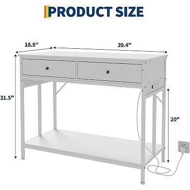 40 Gallon Fish Tank Stand with Outlets & 2 Storage Drawers