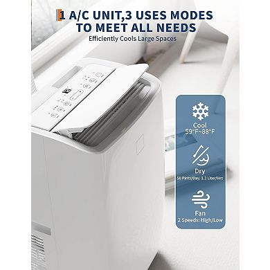 Portable Air Conditioners 14,000 BTU, Air Conditioner Portable With 24H Timer