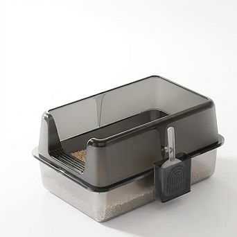 Stainless Steel Cat Litter Box, Extra Large High-Sided & Non-Stick, Odor-Resistant for Multiple Cats