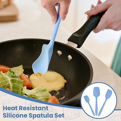 3-Piece Silicone Spatula Set Heat-Resistant, Nonstick with Ergonomic Handle