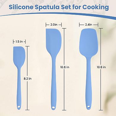 3-Piece Silicone Spatula Set Heat-Resistant, Nonstick with Ergonomic Handle