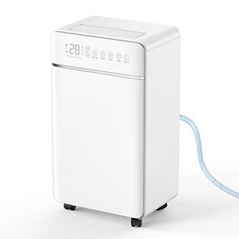30 pt. 2,000 sq.ft. Dehumidifier for Home with Bucket, Drain Hose, in White, Cloth Dry, Auto-Off