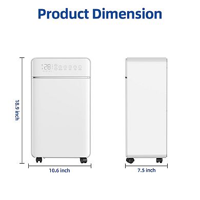 30 pt. 2,000 sq.ft. Dehumidifier for Home with Bucket, Drain Hose, in White, Cloth Dry, Auto-Off