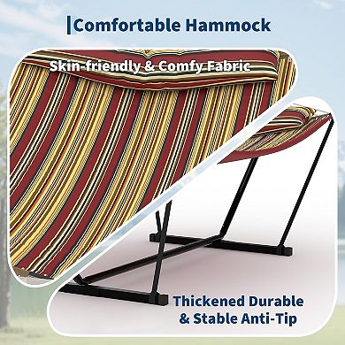2-Person Outdoor Hammock with Stand Portable Double Hammock