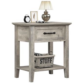 Nightstand, End Table with Drawer, Side Table for Living Room, Bedside Table for Bedroom, 1 pc
