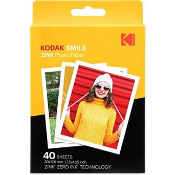 Kodak Premium Zink Photo Paper 3.5x4.25" 40 Sheets for Smile Classic Camera