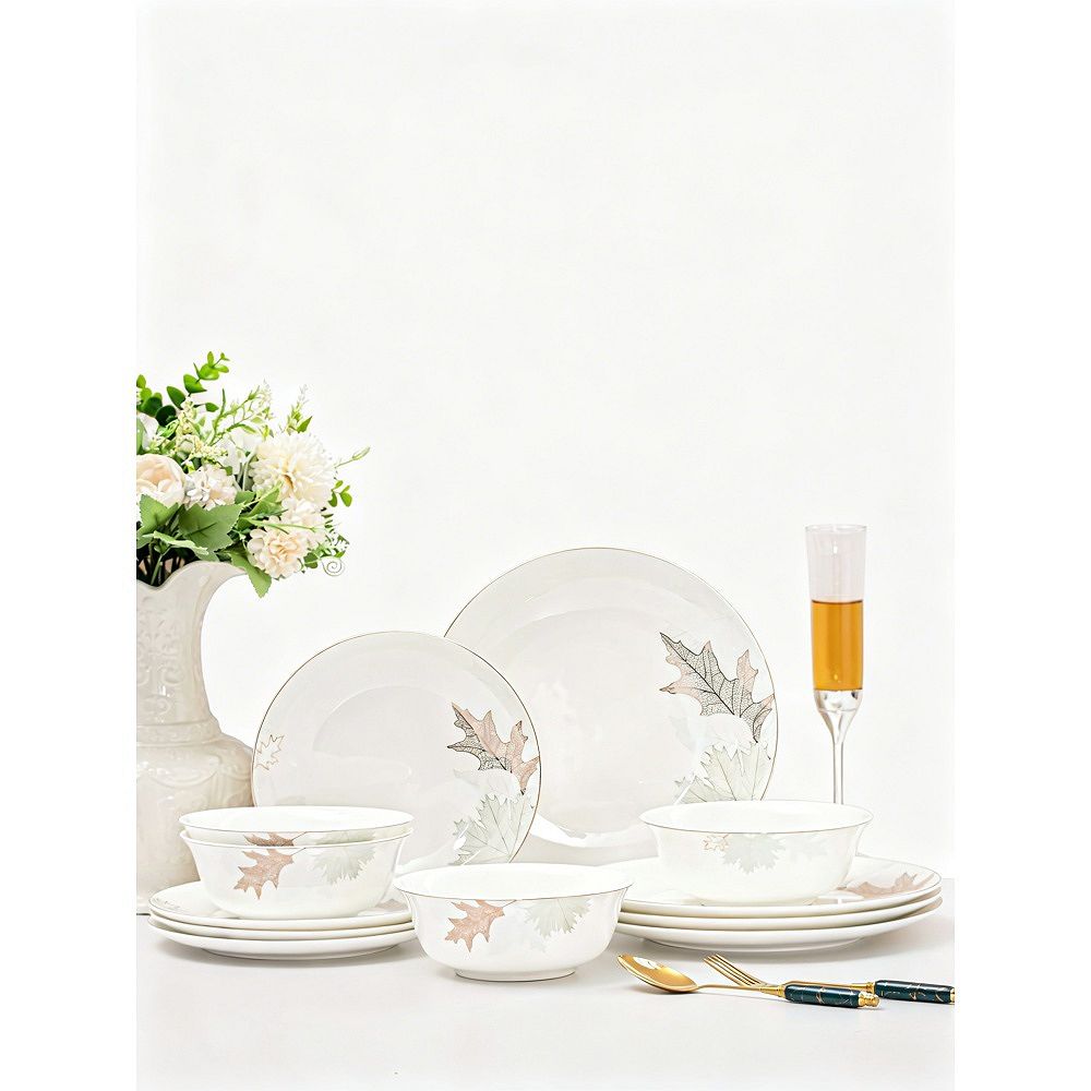 MOEPLSY12-Piece Bone China Dinnerware Set, Traditional Chinese Art with ...
