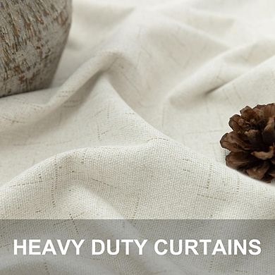 Blackout Linen Curtains, Thermal Insulated Room Darkening Back Tab Panels