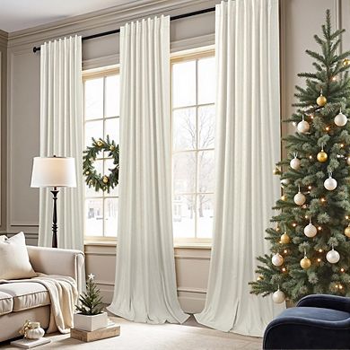 Blackout Linen Curtains, Thermal Insulated Room Darkening Back Tab Panels