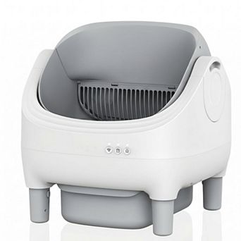 Self-Cleaning Cat Litter Box with App Control, Open-Top for Multiple Cats, 10.5L Sealed Waste Bin