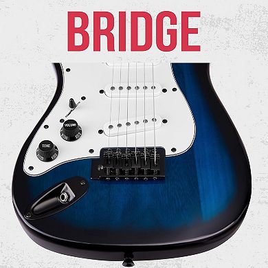 LyxPro CS 36” Left Handed Beginner Electric Guitar Kit with Amp Cable, 6 Picks & Learner’s Guide