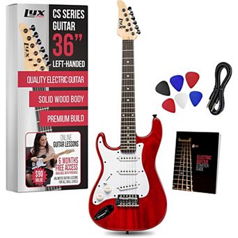LyxPro CS 36” Left Handed Beginner Electric Guitar Kit with Amp Cable, 6 Picks & Learner’s Guide