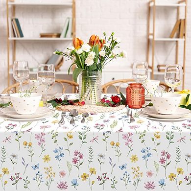 Spring Floral Tablecloths, disposable wildflower butterfly party covers, 3 pack