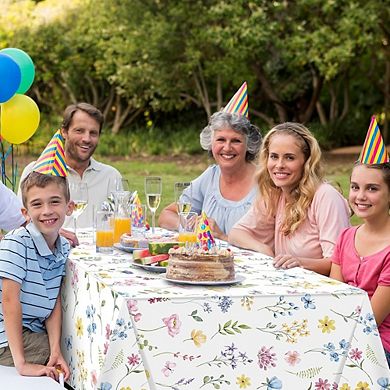 Spring Floral Tablecloths, disposable wildflower butterfly party covers, 3 pack