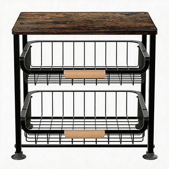 Splendid Frame 3-layer Kitchen Fruit Storage Basket Snack Rack