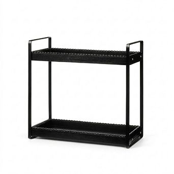2 tier Wood Bead Vanity Organizer Tray for Makeup and Skincare