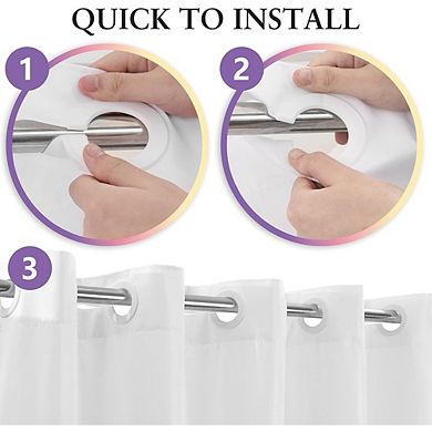 Microfiber No Hook Shower Curtain with Magnets, Waterproof, Washable