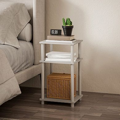 Furinno 11.5" x 13.4" x 22.8" 3-Tier Wood Nightstand Modern End Table