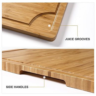 Bamboo Cutting Board,Extra Large 24" x 18" x 0.8" Wood Chopping Board