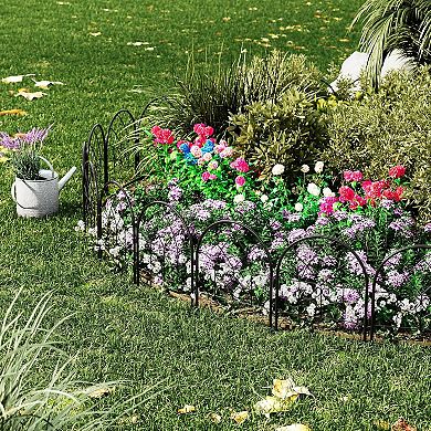 Garden Fence Panels, 26"x20" Metal No-Dig Border Fencing